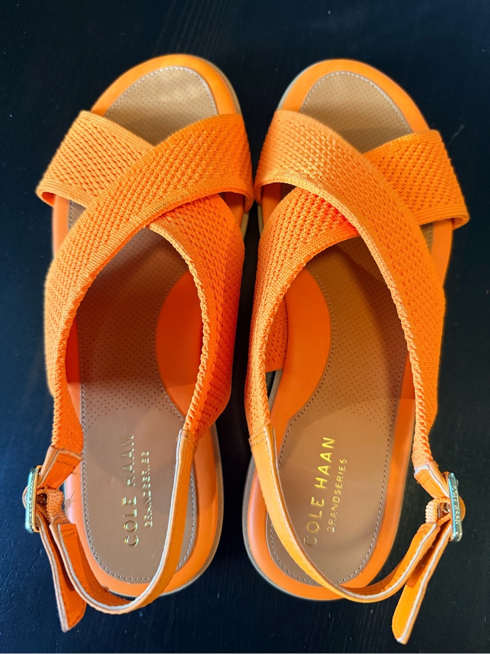 New, never worn / Cole Haan Orange Crisscross Slingback Sandals
